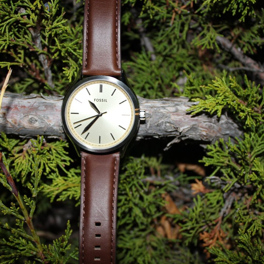 Fossil Watch With Brown Leather Band